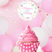 White Pastel Butterfly Girl’s Garden cupcake toppe Ronde Sticker