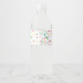 White Pastel Butterfly Girl’s Garden Drink Wrap Waterfles Etiket (Achterkant)