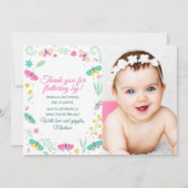 White Pastel Butterfly Girl’s Garden Photo Bedankkaart (Voorkant)