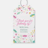 White Pastel Butterfly Girl's Garden Party Cadeaulabel (Voorkant)