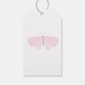 White Pastel Butterfly Girl's Garden Party Cadeaulabel (Achterkant)