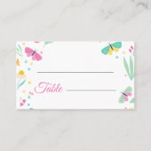 White Pastel Butterfly Girl's Garden plaatskaart Plaatskaartje (Voorkant)