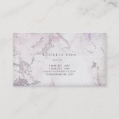 White Pastel Pink Grey Silver Marble Vip. Visitekaartje (Achterkant)