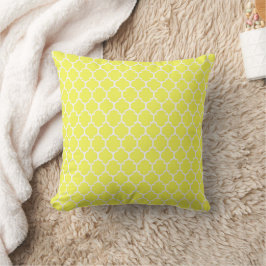 White Pastel Yellow Quatrefoil Pillow Kussen
