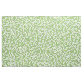 White Pattern of Leaves on Bleek Apple Green Stof (Fat Quarter)