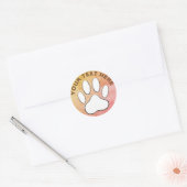 White Paw Afdrukken Verouderd papier Aangepaste te Ronde Sticker (Envelop)