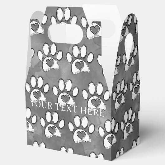 White Paw Print Aangepaste Waterverf Aangepaste te Bedankdoosjes (Geopend)