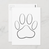 White Paw Print Briefkaart (Voorkant / Achterkant)