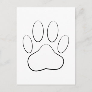 White Paw Print Briefkaart