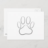 White Paw Print Briefkaart (Voorkant / Achterkant)