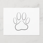 White Paw Print Briefkaart (Voorkant)
