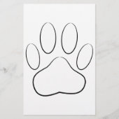 White Paw Print Briefpapier (Voorkant)