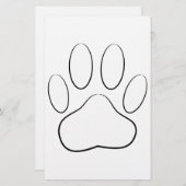 White Paw Print Briefpapier (Voorkant / Achterkant)