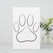 White Paw Print Briefpapier (Staand voorkant)