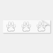 White Paw Print Bumpersticker (Voorkant)
