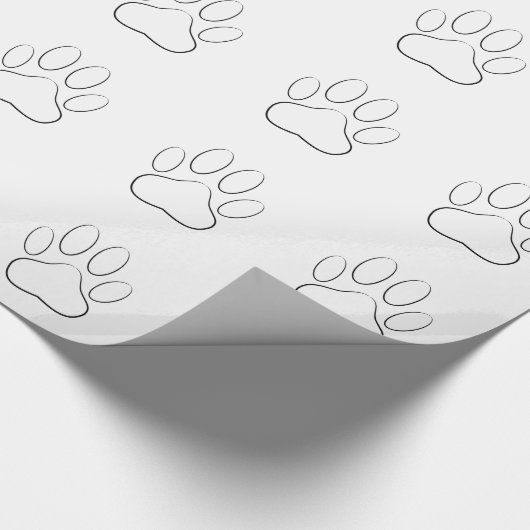 White Paw Print Cadeaupapier (Hoek)