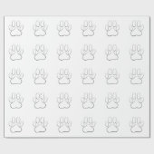White Paw Print Cadeaupapier (Vlak)