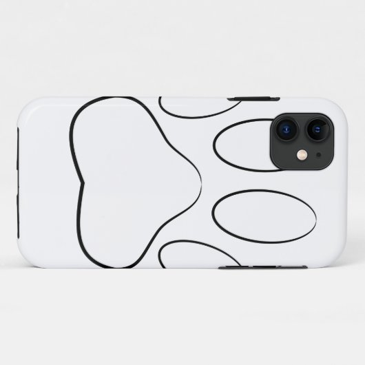 White Paw Print Case-Mate iPhone Case (Achterkant (horizontaal))