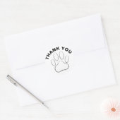 White Paw Print Custom Bedankt Ronde Sticker (Envelop)