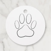 White Paw Print Custom Text Classic Round Sticker Bedankjes Labels (Achterkant)