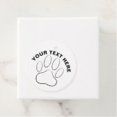 White Paw Print Custom Text Classic Round Sticker Bedankjes Labels (In situ)