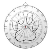 White Paw Print Dartbord (Voorkant)