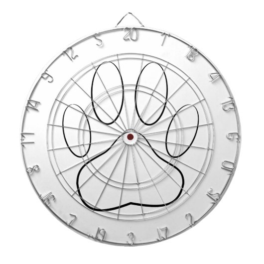 White Paw Print Dartbord (Voorkant)