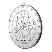 White Paw Print Dartbord (Voorkant Rechts)