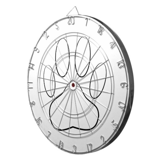 White Paw Print Dartbord (Voorkant Rechts)