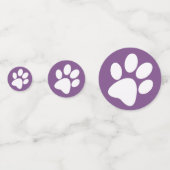 White Paw Print Design Table Confetti (Achterkanten)