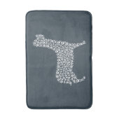 White Paw Print Dog Silhouette Badmat (Voorkant Verticaal)