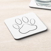 White Paw Print Drankjes Onderzetter (Linkerzijde)