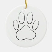 White Paw Print Keramisch Ornament (Voorkant)