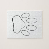 White Paw Print Legpuzzel (Horizontaal)