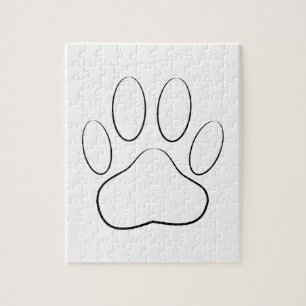 White Paw Print Legpuzzel