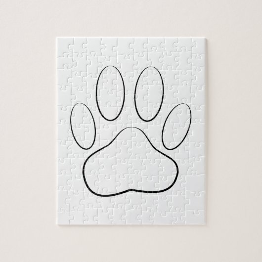 White Paw Print Legpuzzel (Verticaal)