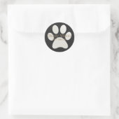 White Paw Print Logo op het label van het houtskoo (Tas)