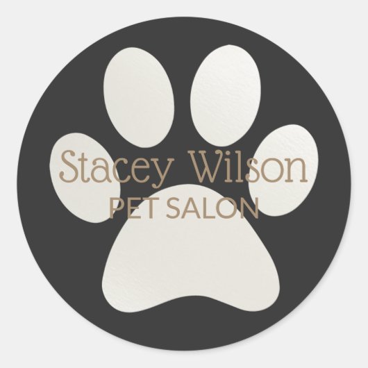 White Paw Print Logo op het label van het houtskoo (Voorkant)