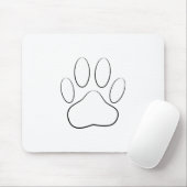 White Paw Print Muismat (Met muis)