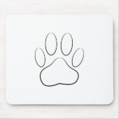 White Paw Print Muismat (Voorkant)