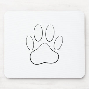 White Paw Print Muismat