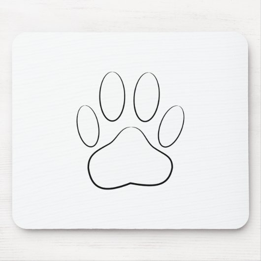White Paw Print Muismat (Voorkant)