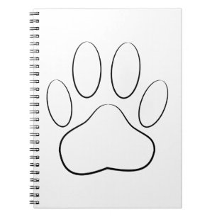 White Paw Print Notitieboek