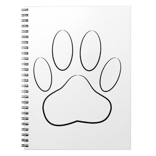 White Paw Print Notitieboek (Voorkant)