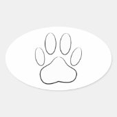White Paw Print Ovale Sticker (Voorkant)