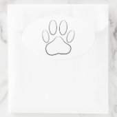 White Paw Print Ovale Sticker (Tas)