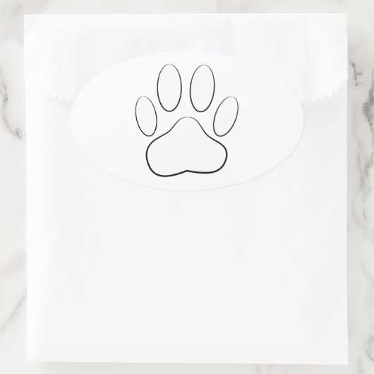 White Paw Print Ovale Sticker (Tas)