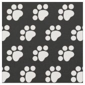 White Paw Print Patroon Stof (Close Up)