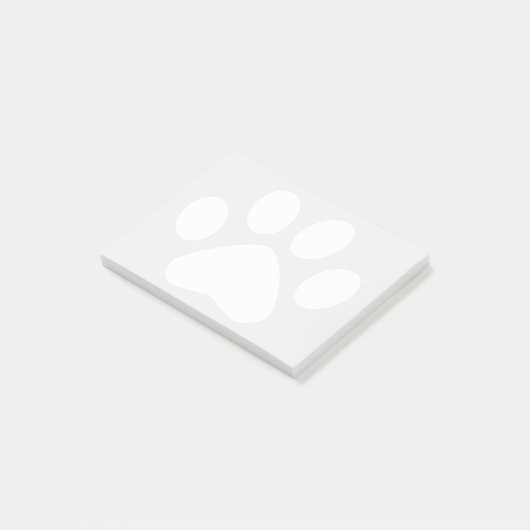 White Paw Print Post-it® Notes (Schuin)
