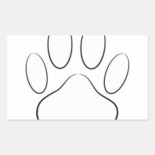 White Paw Print Rechthoekige Sticker